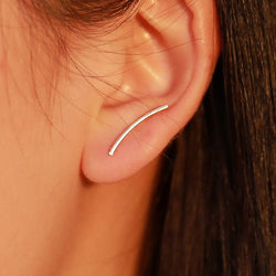 Minimalist Line Bar Ear Climber