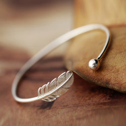 Sterling Silver Feather Bracelet