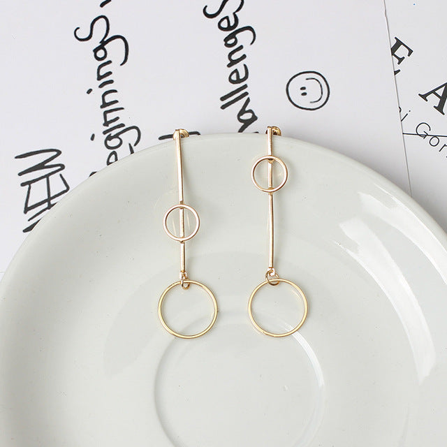 Hollow Circle Drop Earrings