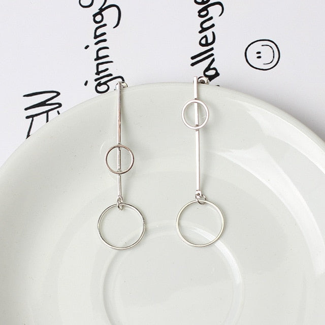 Hollow Circle Drop Earrings