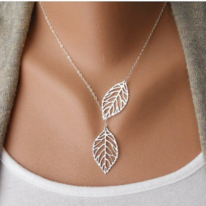 Two Leaves Left Necklace