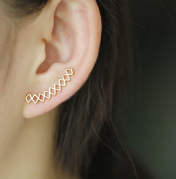 Geometric Glamour Ear Climbers