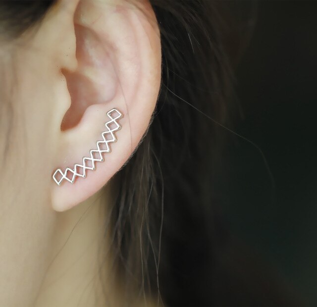 Geometric Glamour Ear Climbers