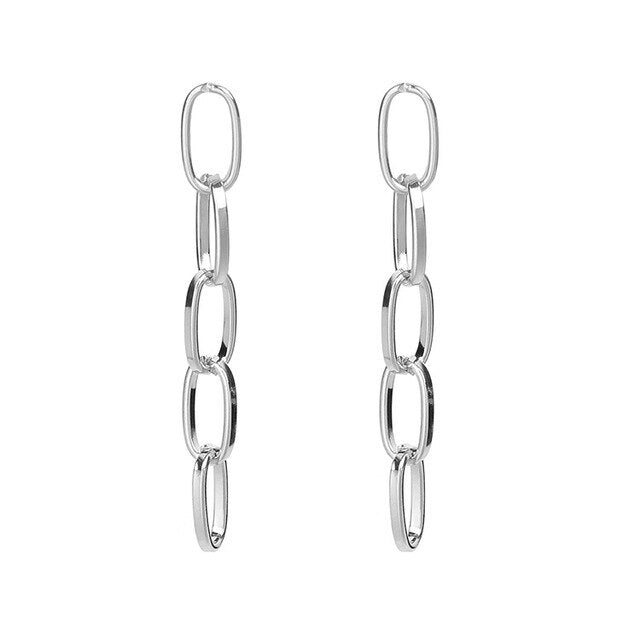 Long Link Chain Earrings