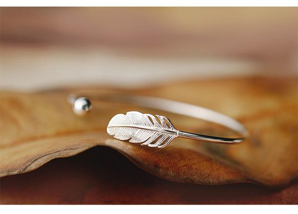 Sterling Silver Feather Bracelet